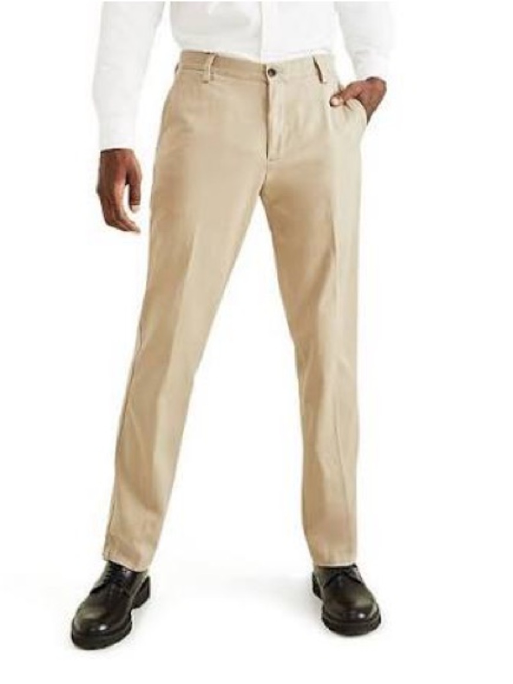 Men's Dockers Beige Chino Pants - Classic Straight Fit W44 L30  100% Cotton